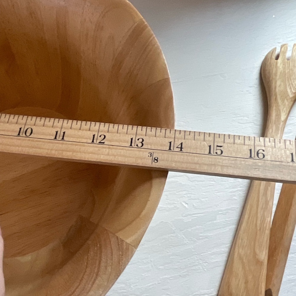 Clay Art Wooden Salad Bowls Set Serving Serveware Utensils‎ Dishes - Picture 9 of 11